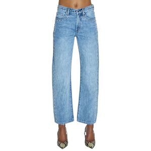 Pistola Sky Blue Studded Straight Leg Jeans